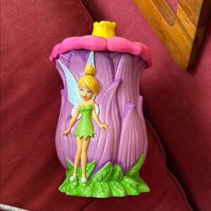Disney On Ice Tinkerbell Flower Shaped Plastic Stein Cup Mug with Lid